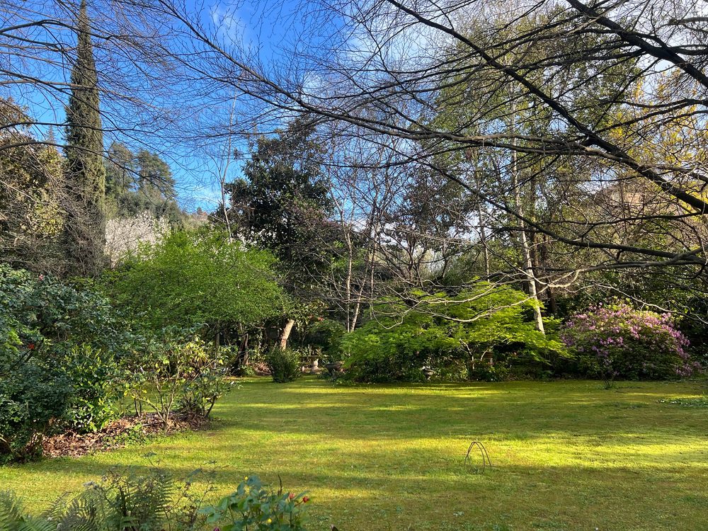 Il prato centrale del giardino in primavera